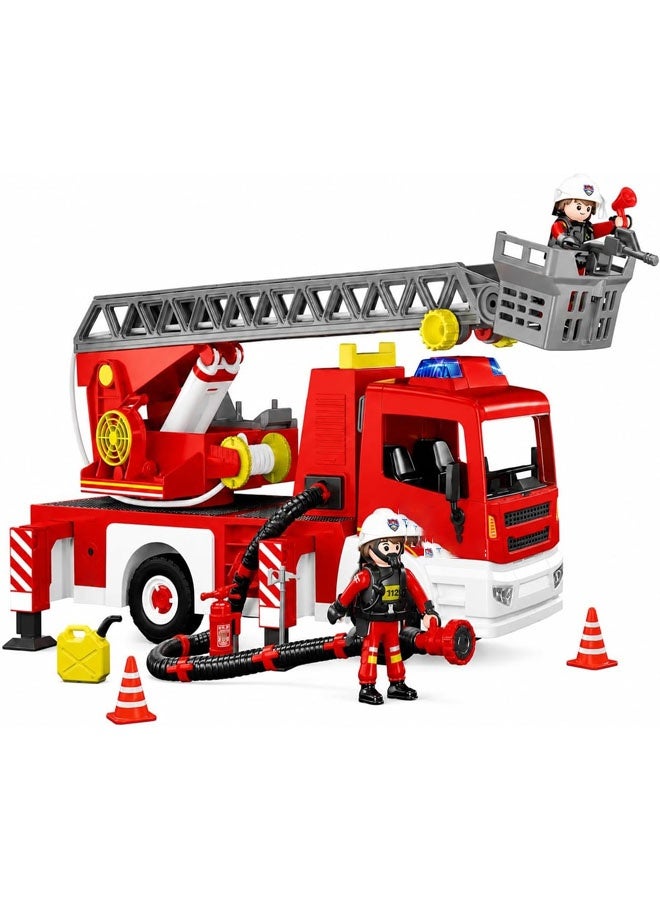 Bukela Fire Truck Toy,Extendable Ladder,Firefighter Truck for Kids,Pretend Play Gift - Image 1