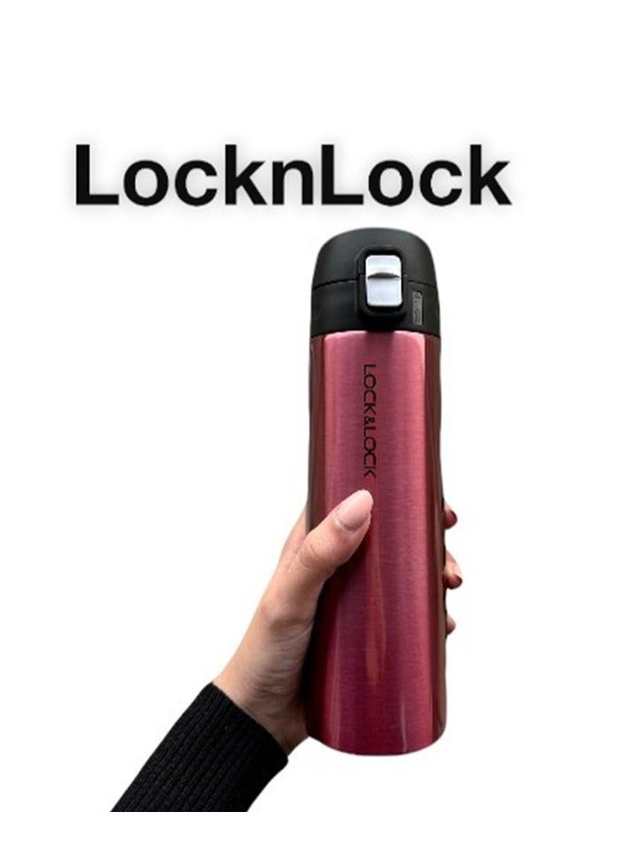 LOCK & LOCK LocknLock 500ml Feather Light Vacuum Tumbler in Ruby Red- Stainless Steel, Double-Vacuum Insulation, Stylish & Portable - Image 3