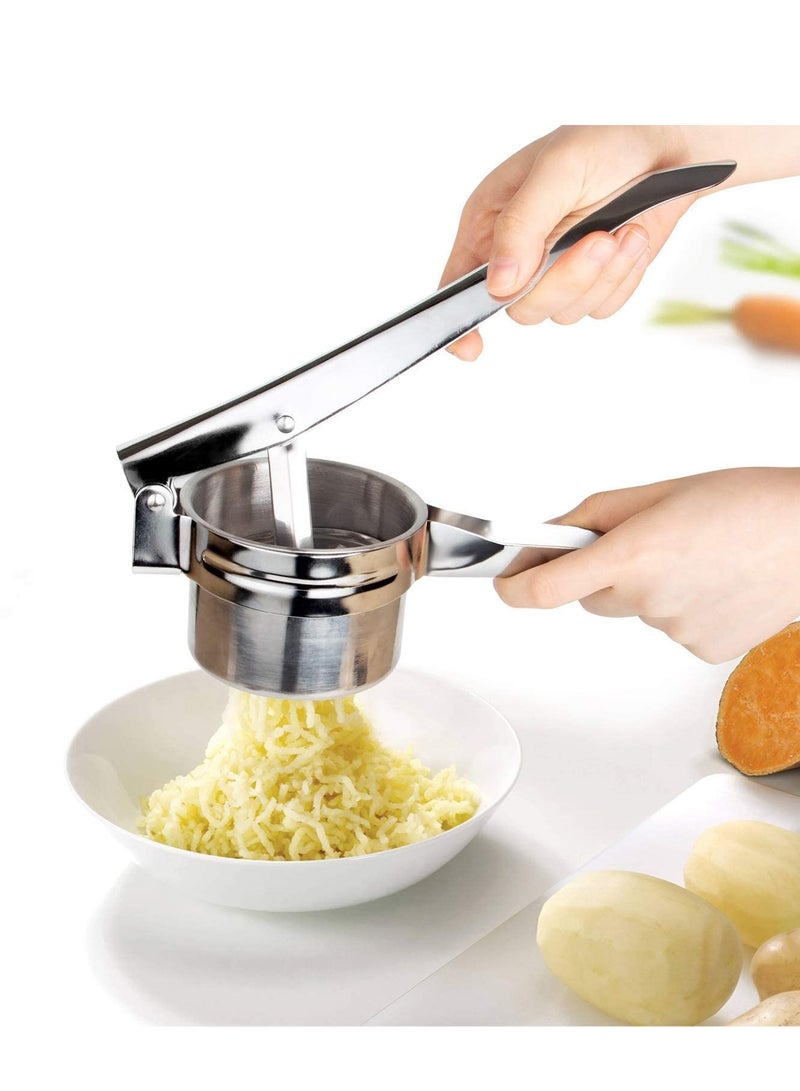 Excefore Potato Ricer, Stainless Steel Lemon Squeezer Manual, Garlic Press with 3 Removable and Interchangeable Discs, Masher Ricer Kitchen Tool for Fruit Potato Garlic Vegetable Cheese - Image 2