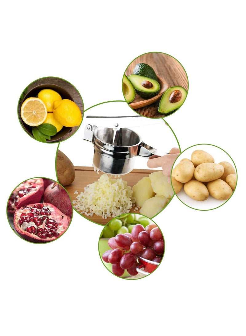 Excefore Potato Ricer, Stainless Steel Lemon Squeezer Manual, Garlic Press with 3 Removable and Interchangeable Discs, Masher Ricer Kitchen Tool for Fruit Potato Garlic Vegetable Cheese - Image 5