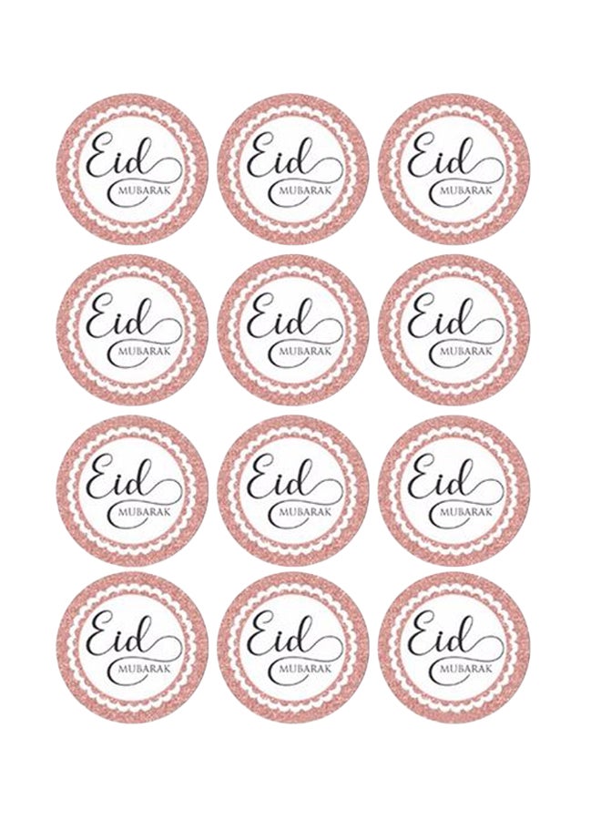 ThePartyPopper 12-Piece Eid Mubarak Printed Stickers - Image 1