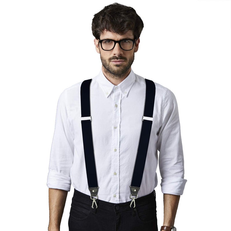 Vauhse Suspenders for Men, Adjustable Suspenders with Elastic Straps Y-Back Construction Heavy Duty for Work Black - Image 5