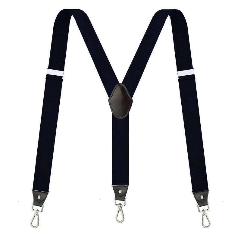 Vauhse Suspenders for Men, Adjustable Suspenders with Elastic Straps Y-Back Construction Heavy Duty for Work Black - Image 1
