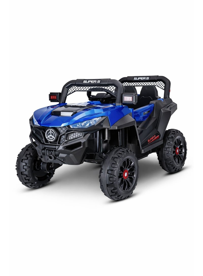 12V Kids Ride On Electric Car with Remote Control, 4WD Off-Road SUV, LED Lights, Music Player, USB & AUX, Dual Seat, Battery Powered Toy Car for Boys & Girls 2-8 Years - Image 1