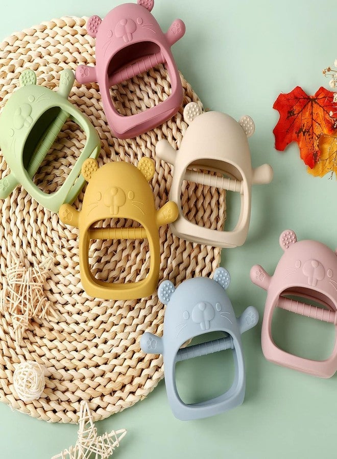 Onomie Baby Teething Toys for Babies 0-6 Months-Baby Teether,Anti-Drop Silicone Mitten Teething Toy for Soothing Sore Gums,Teething Pacifier,Baby Toys 6 to 12 Months-Ideal Travel Essentials for (Light Pink, Groundhog) - Image 5