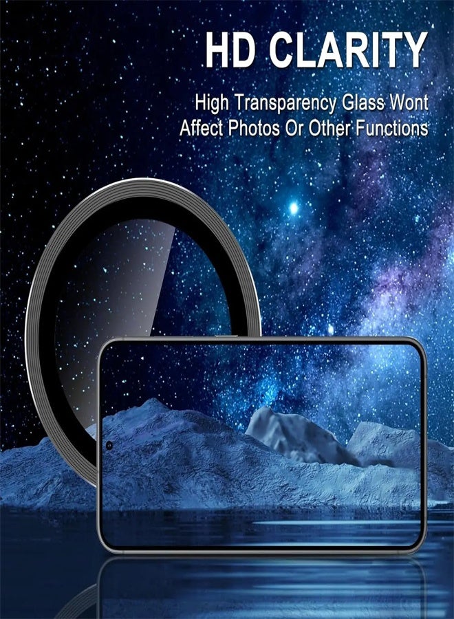 General Compatible with Galaxy A55 5G Camera Lens Protector 9H Tempered Glass Camera Cover Protector Metal Individual Ring for Galaxy A55  - Image 3