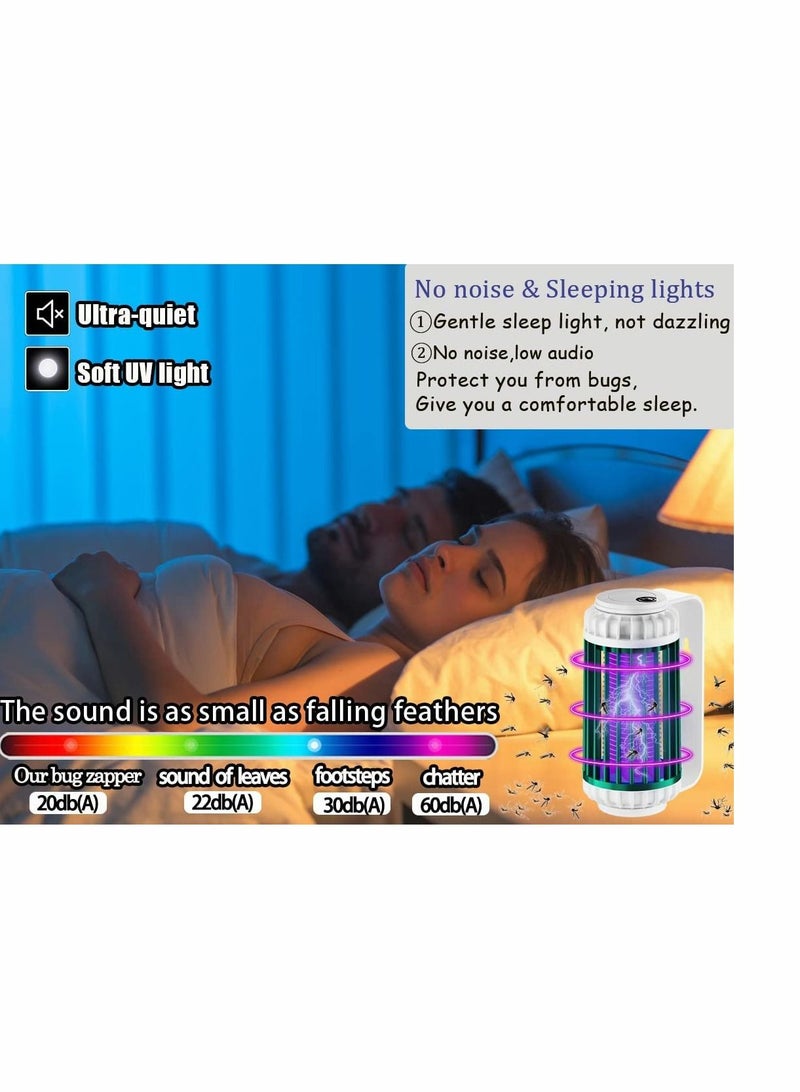 SYOSI Electric Mosquito Killer, Portable Wall Mounted USB Rechargeable Outdoor Mosquito Trap Lamp, Double Baits, Dual Mode, Ultra-Quiet, Power Saving, Indoor Mosquito Zapper, for Home Backyard Garden Patio - Image 2
