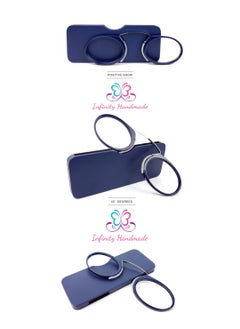 Generic Reading Glasses Without Arms, Mini, Clip-on Nose Reader for Men & Women, Anti-slip Portable Flexible Reading Glasses, for Travel, Comes with a special eyeglasses case and a free cotton handkerchief, Exclusive from Seller INFINITY-HANDMADE Only  - Image 2