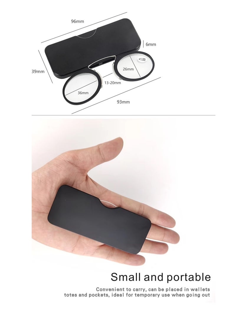 Generic Reading Glasses Without Arms, Mini, Clip-on Nose Reader for Men & Women, Anti-slip Portable Flexible Reading Glasses, for Travel, Comes with a special eyeglasses case and a free cotton handkerchief, Exclusive from Seller INFINITY-HANDMADE Only  - Image 4