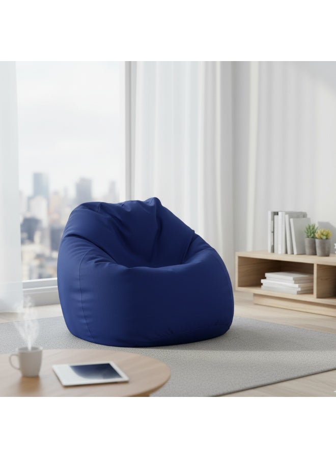 Harmony Home Classic Bean Bag Chair | Round Linen Fabric Bean Bag with Polystyrene Beads | Soft, Durable & Lightweight Seating for Home, Lounge, Bedroom & Living Room (XL Size, Dark Blue) - Image 1