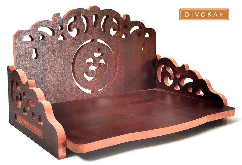 DIVOKAH Plywood Small Wooden Temple for Home Office and ShopWall Hanging TemplesinhasanPooja mandirPooja StandHindola 8 MM Plywood Thickness BR_OMO - Image 5