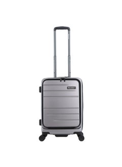 Discovery Discovery Patrol Hardside  20" Carry-On Small Cabin Business Travel Suitcase/ Front Open Laptop Compartment, 100% PC Lightweight Hard Shell Luggage, 4 Double Wheel, TSA Lock Trolley Bag Silver.  - Image 1
