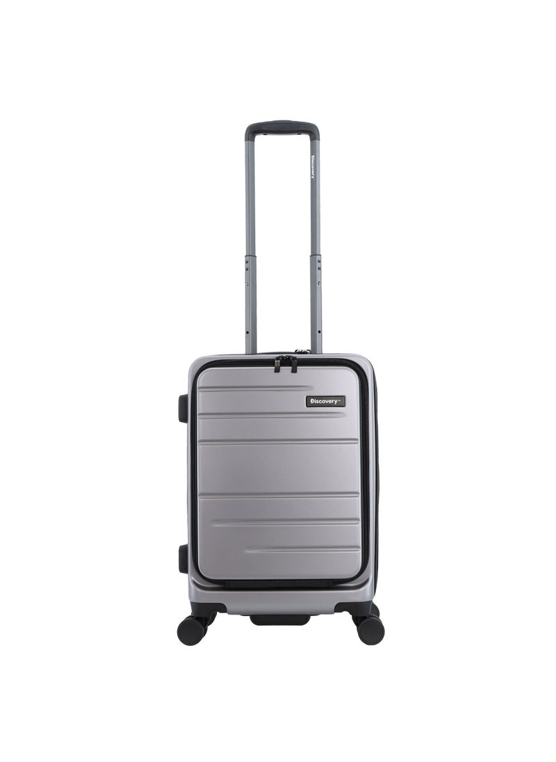 Discovery Patrol Hardside  20" Carry-On Small Cabin Business Travel Suitcase/ Front Open Laptop Compartment, 100% PC Lightweight Hard Shell Luggage, 4 Double Wheel, TSA Lock Trolley Bag Silver. - pzsku/Z433E856856A363C2D689Z/45/_/1720615246/abfd6c0d-08da-41df-b767-f5fa2864e8e3