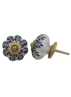 Indian-Shelf IndianShelf 2 Piece Black Leaf Ceramic Luxurious Drawer Knobs for Kitchen Cabinet Hardware Door Decorative Dresser Pulls Artisanal  - Image 1
