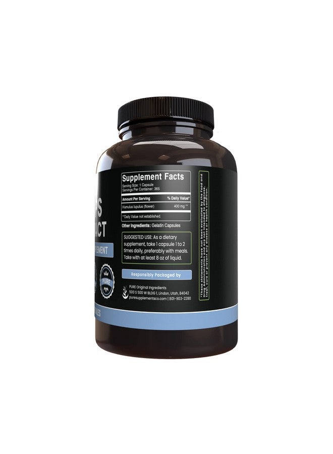 PURE ORIGINAL INGREDIENTS Pure Original Ingredients Hops Extract (365 Capsules) No Magnesium Or Rice Fillers, Always Pure, Lab Verified - Image 3