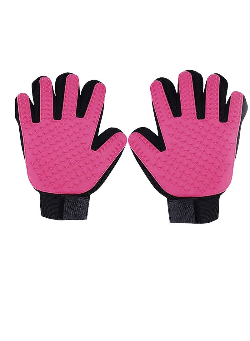 Bukela Pet Grooming Gloves, Upgrade Version with Enhanced 181 Silicone Grooming Tips, Hair Remover Mittens for Dogs & Cats, Bath Brush, 2 Pair (Pink)  - Image 1