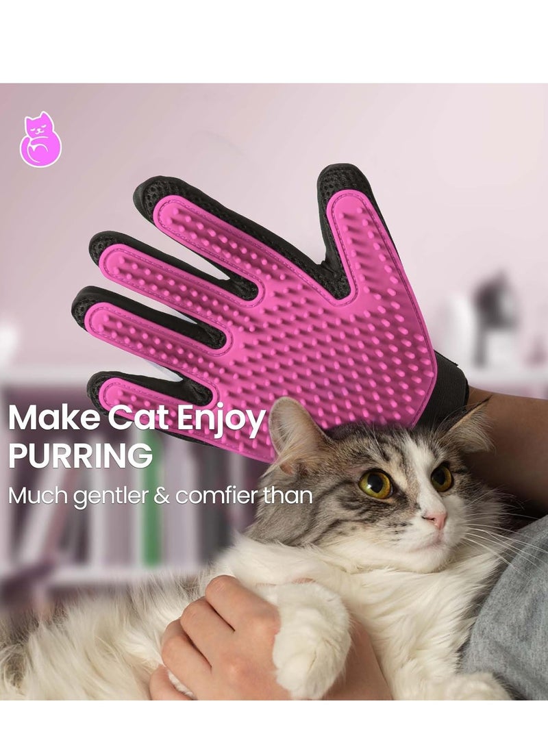Bukela Pet Grooming Gloves, Upgrade Version with Enhanced 181 Silicone Grooming Tips, Hair Remover Mittens for Dogs & Cats, Bath Brush, 2 Pair (Pink)  - Image 3