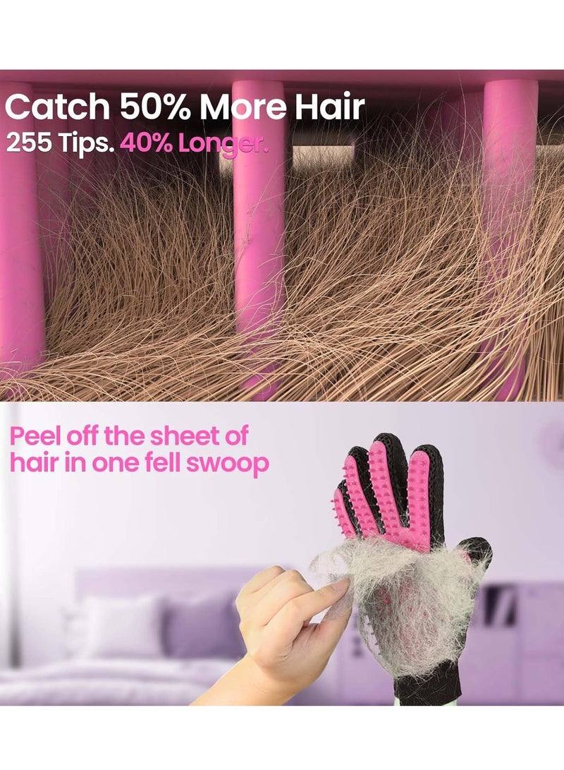 Bukela Pet Grooming Gloves, Upgrade Version with Enhanced 181 Silicone Grooming Tips, Hair Remover Mittens for Dogs & Cats, Bath Brush, 2 Pair (Pink)  - Image 5
