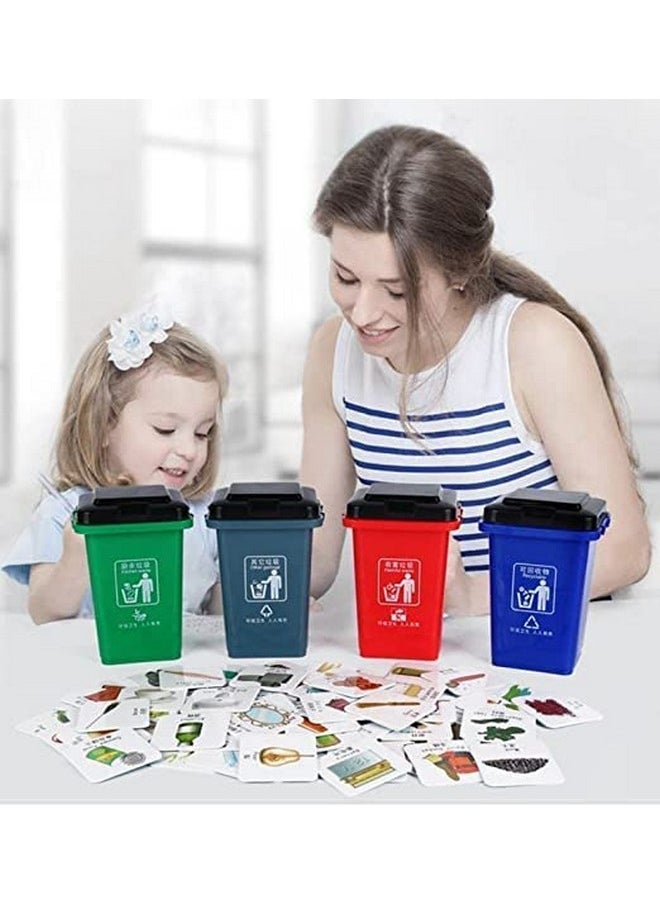 TEMSON - TEMSON Garbage Classification Trash Sorting Puzzle Game with Trash Can, Cards Interactive, Non-Toxic, Intelligence Development for Kids Preschool Educational Learning Toys for Kids(MD1122) - Image 1