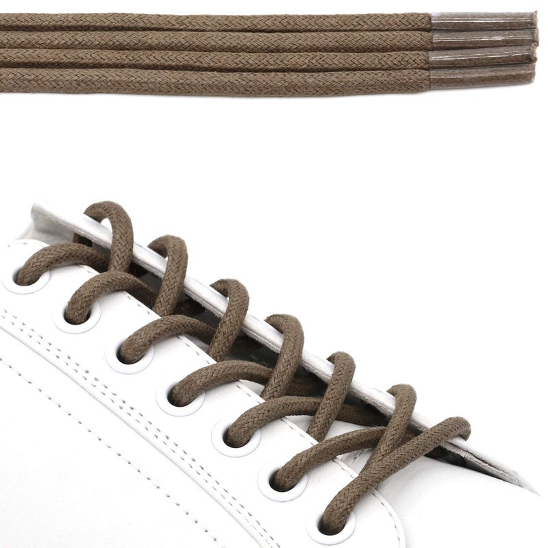DELELE Round Cotton Waxed Shoelaces: 7/50 Inches Dark Gray Dress Shoe Laces for Boot 2 Pair 35 inch - Image 4