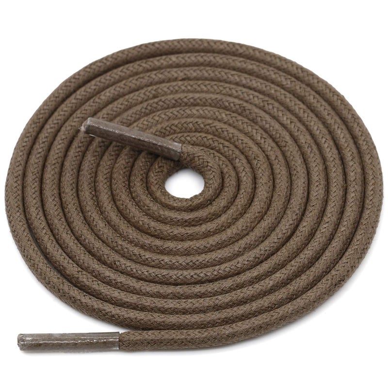 DELELE Round Cotton Waxed Shoelaces: 7/50 Inches Dark Gray Dress Shoe Laces for Boot 2 Pair 35 inch - Image 3