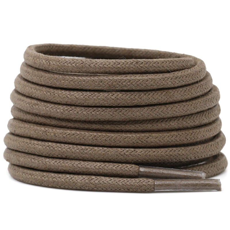 DELELE Round Cotton Waxed Shoelaces: 7/50 Inches Dark Gray Dress Shoe Laces for Boot 2 Pair 35 inch - Image 1