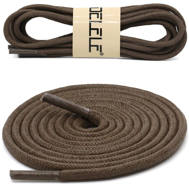 DELELE Round Cotton Waxed Shoelaces: 7/50 Inches Dark Gray Dress Shoe Laces for Boot 2 Pair 35 inch - Image 2
