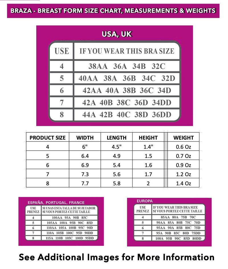 Braza Breast Form - Foam Mastectomy Prosthesis Bra Insert Pads - Breast Form Ideal for Post-Surgery Casual Wear, Beige Size 7 - Image 2