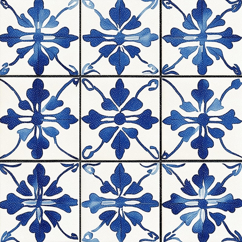 HOMETITUTE 10PCS 12x12 Inch Blue Watercolor Peel and Stick Floor Tiles Removable Self Adhesive DIY Vinyl Flooring Stickers for Kitchen Bathroom Living Room Entryway Home Decor - Image 1