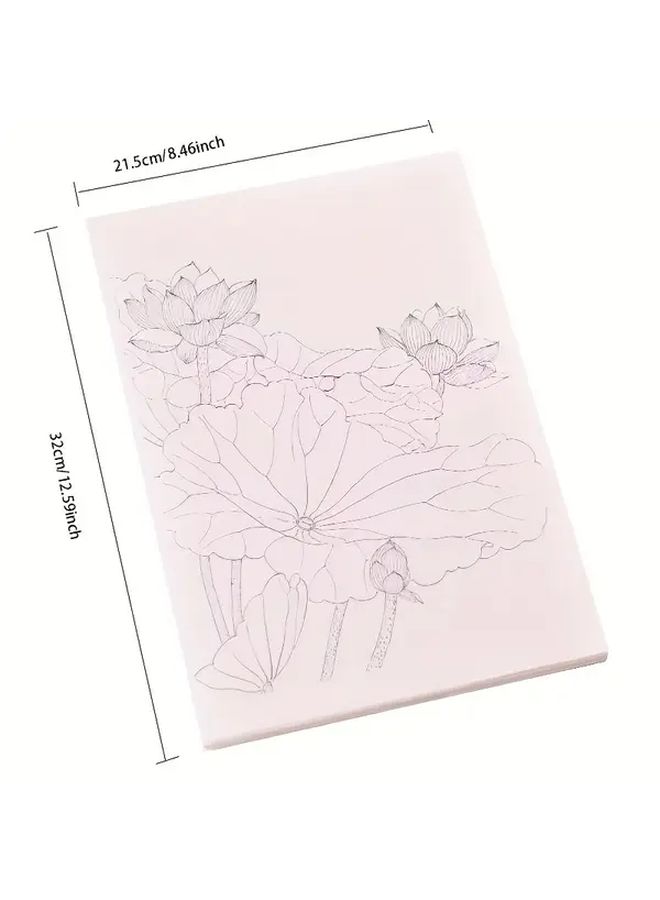 Traditional Chinese Painting Lotus Mica Rice Paper Line Drawing Manuscript 95 Sheets For Beginners - Image 2