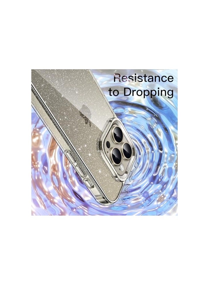 JETech Glitter Case for iPhone 15 Pro Max 6.7-Inch, Bling Sparkle Shockproof Phone Bumper Cover, Cute Sparkly for Women and Girls (Clear) - Image 5