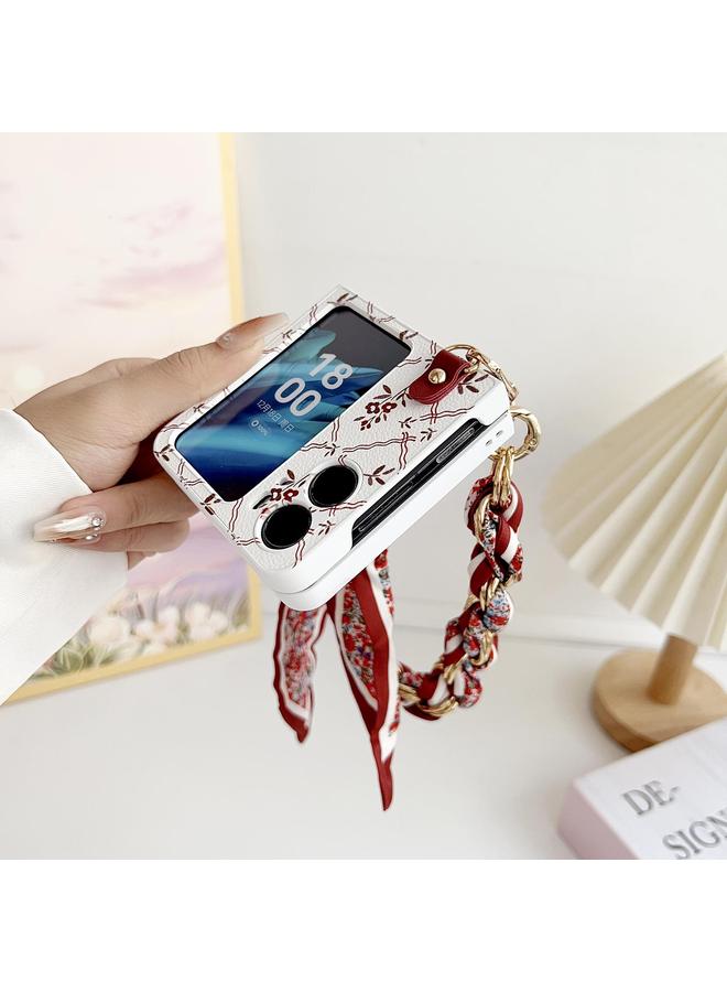 S-TOP Case For OPPO Find N2 Flip Luck Flower Pattern TPU Phone Case With Strap - Image 4