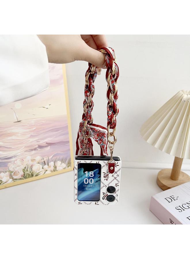 S-TOP Case For OPPO Find N2 Flip Luck Flower Pattern TPU Phone Case With Strap - Image 3