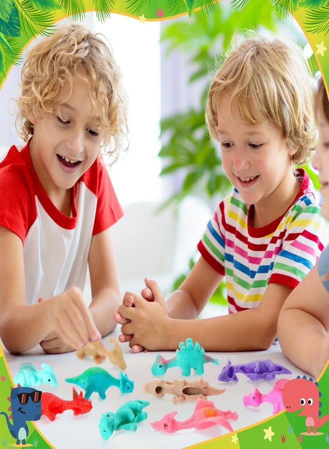 Silipull 100 Pcs Mini Slingshot Dinosaur Finger Toys Classroom Gifts Easter Egg Fillers Rubber Stretchable Dinosaur Finger Slingshot Flying Toys for Flying Games Party Favors - Image 3