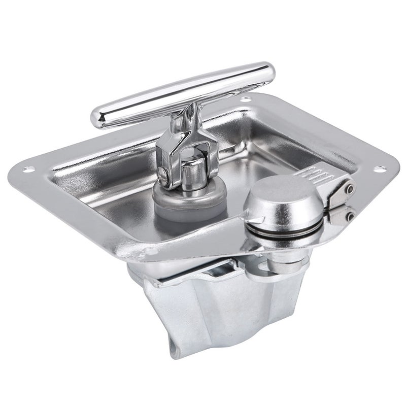 Stainless Steel Folding T Shape Handle Lock Tool Box Keys Kit for Truck Trailer - Image 1