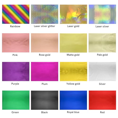 Briartw 20x29cm Hot Foil Paper 50 Sheets Pack Toner Reactive Foil Hot Stamping Foil Paper by Laser Printer and Laminator for Scrapbooking Craft Cardmaking DIY Album (16 Colors Mixed, 50 Sheets) - Image 3