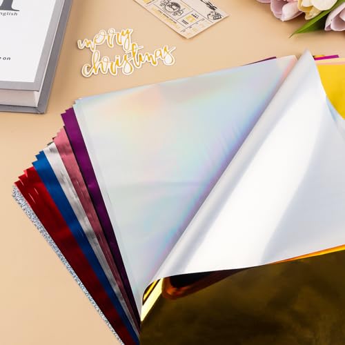 Briartw 20x29cm Hot Foil Paper 50 Sheets Pack Toner Reactive Foil Hot Stamping Foil Paper by Laser Printer and Laminator for Scrapbooking Craft Cardmaking DIY Album (16 Colors Mixed, 50 Sheets) - Image 5