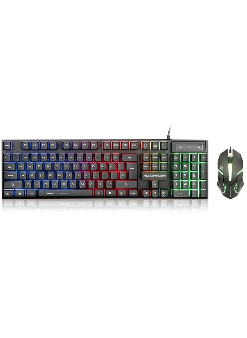 Generic Huoqiangshi G200 4 in 1 Gaming Keyboard Mouse Pad Headphone RGB Light  - Image 3
