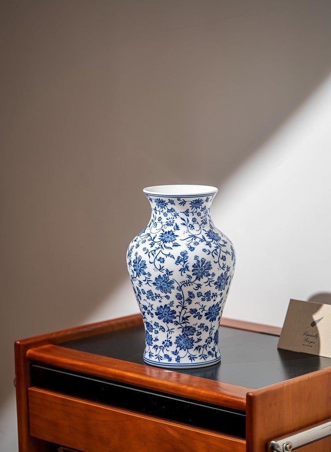 GaLouRo Blue and White Porcelain Décor, Blue and White Vase, Blue Vase, Chinoiserie Vase, Blue and White Ginger Jar Vase for Home Decor,Flower Vase,11" H - Image 5