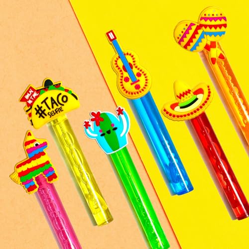 uoyoi Fiesta Party Favors24Pcs Mexican Taco Bubble Wand for Cinco De Mayo Fiesta Birthday Party SuppliesClassroom Prizes Pinata Goodie Bag Stuffers Gifts - Image 5