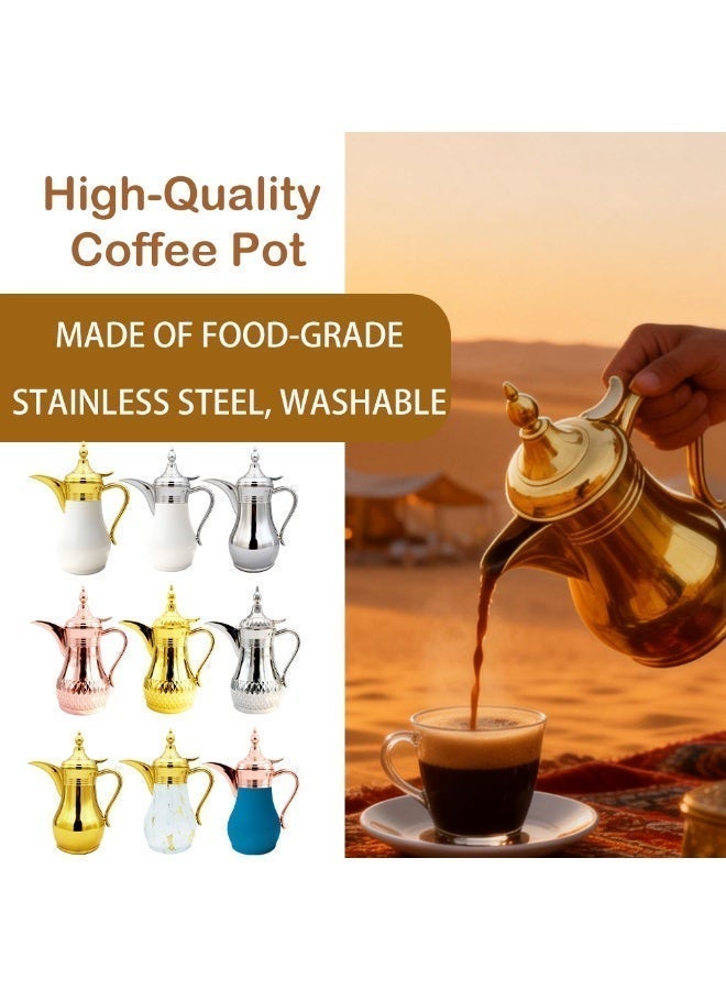 Sakura Train Middle Eastern Arabic Turkey-Inspired Stainless Steel Coffee Pot Dallah Pot Coffee Maker, Double-Wall Insulated Coffee Pot With Lid And Hand, Multiple Colors And Capacities Available for Women, Men, Guests, Best Gift idea, Kitchen Drinking Décor - Image 2