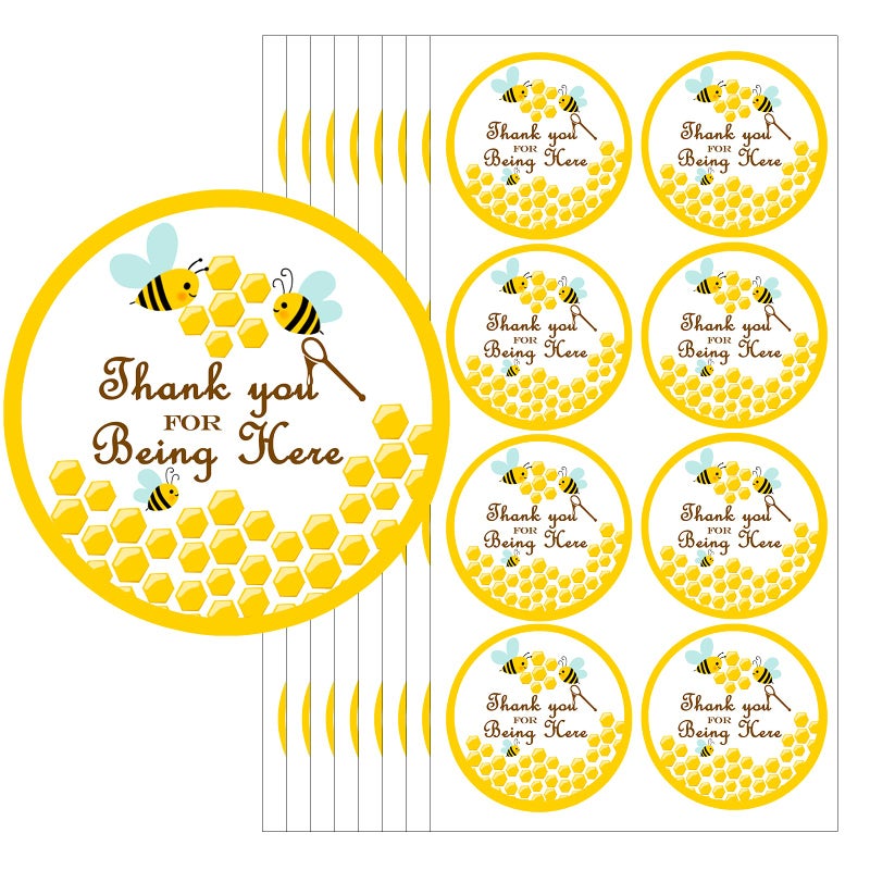 Top label Top label Thank You for Being Here Honey LabelBumble Bee Baby Shower Favor Stickers2 Inch 160 Pcs Per Pack