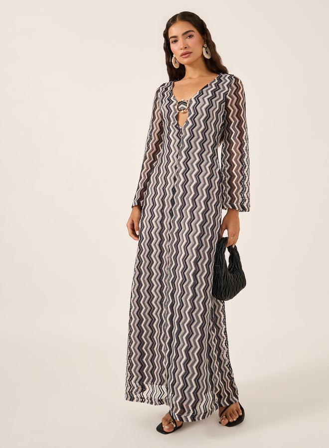 Styli Chevron Maxi Dress - Image 2