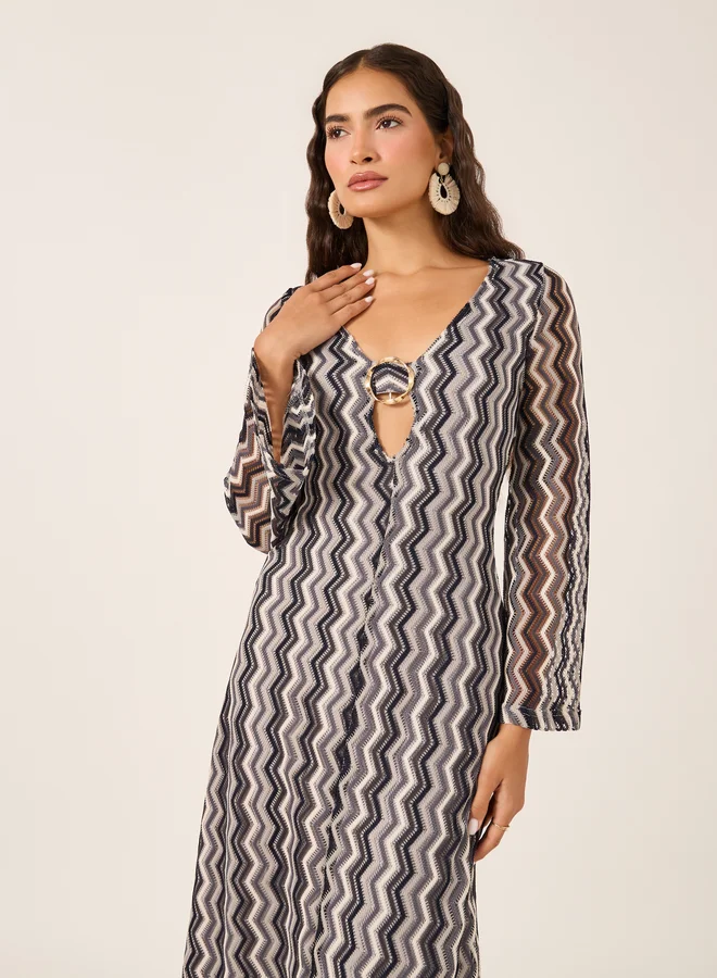 Styli Chevron Maxi Dress