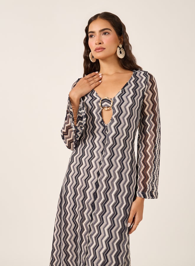 Styli Chevron Maxi Dress - Image 3