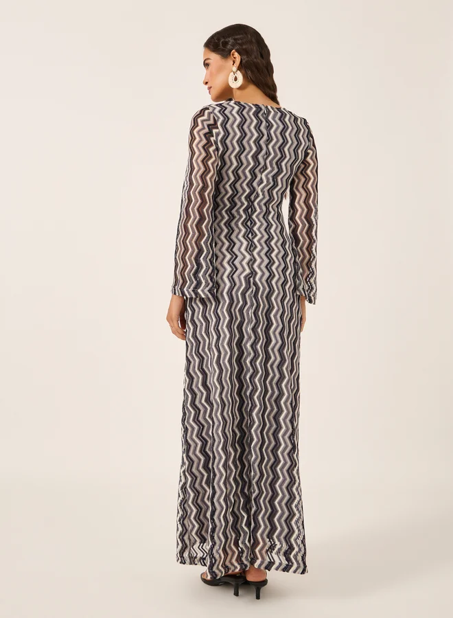 Styli Chevron Maxi Dress