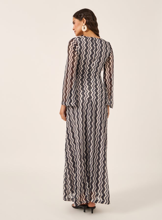 Styli Chevron Maxi Dress - Image 5