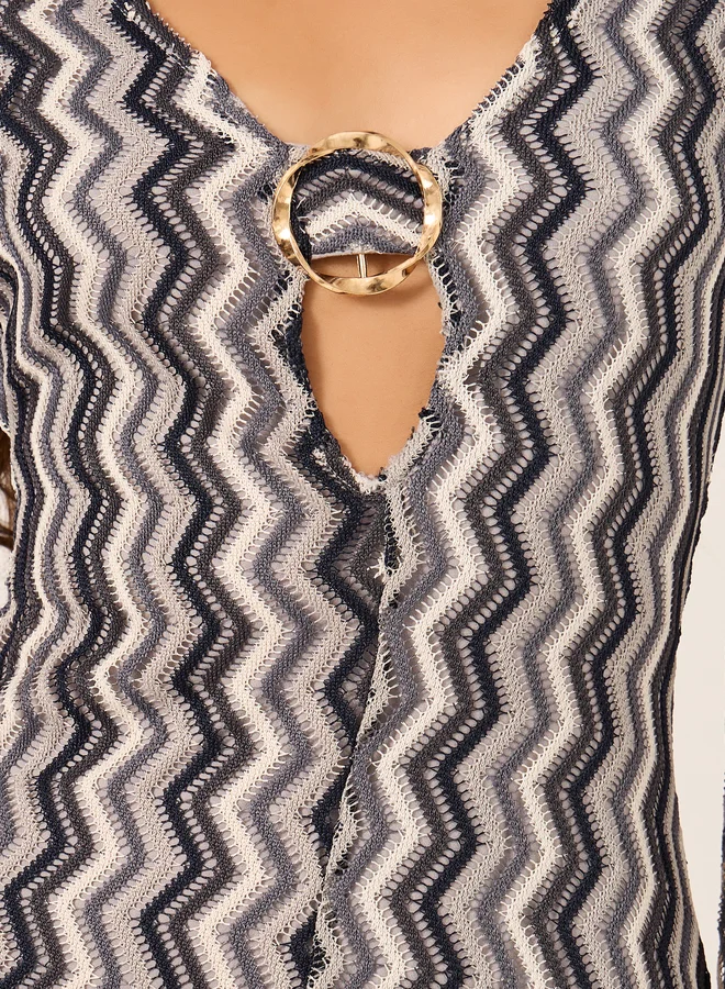 Styli Chevron Maxi Dress
