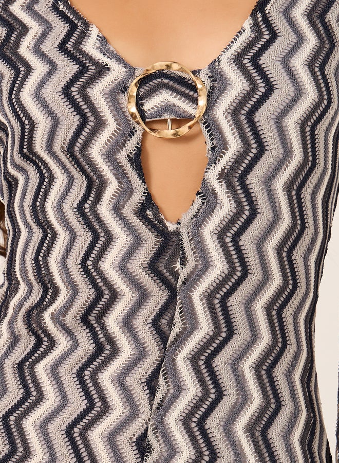 Styli Chevron Maxi Dress - Image 4