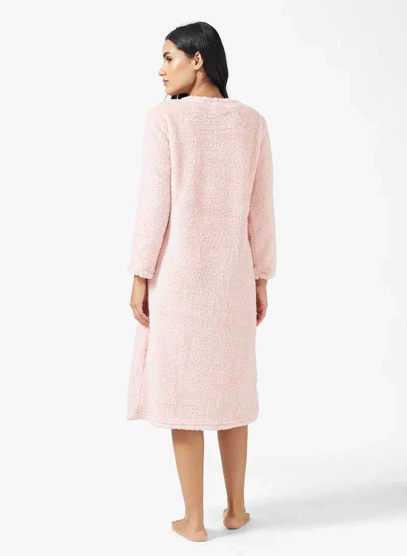 جينجر Cozy Fleece T-shirt Dress